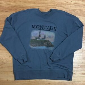 Wild Fable Oversized Blue Montauk Crewneck Sweater